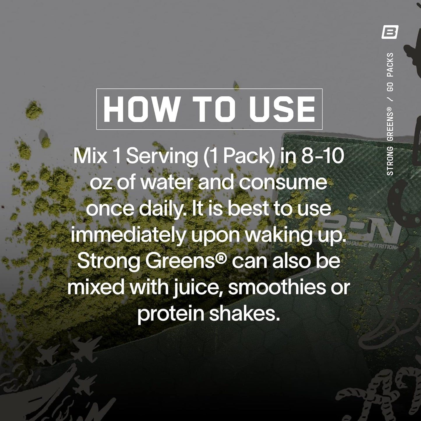 BARE PERFORMANCE NUTRITION BPN Strong Greens Lemon Superfood Powder Drink Mix Packets - Convenient Go Packs