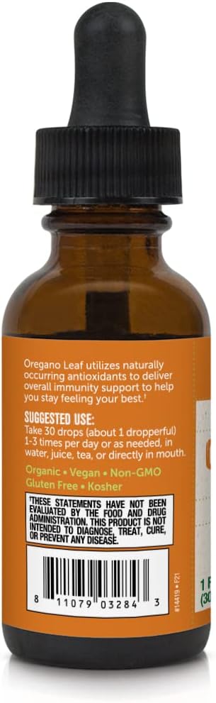 BareOrganics Oregano Leaf Liquid Drops - Immune Support Herbal Supplement - 1oz