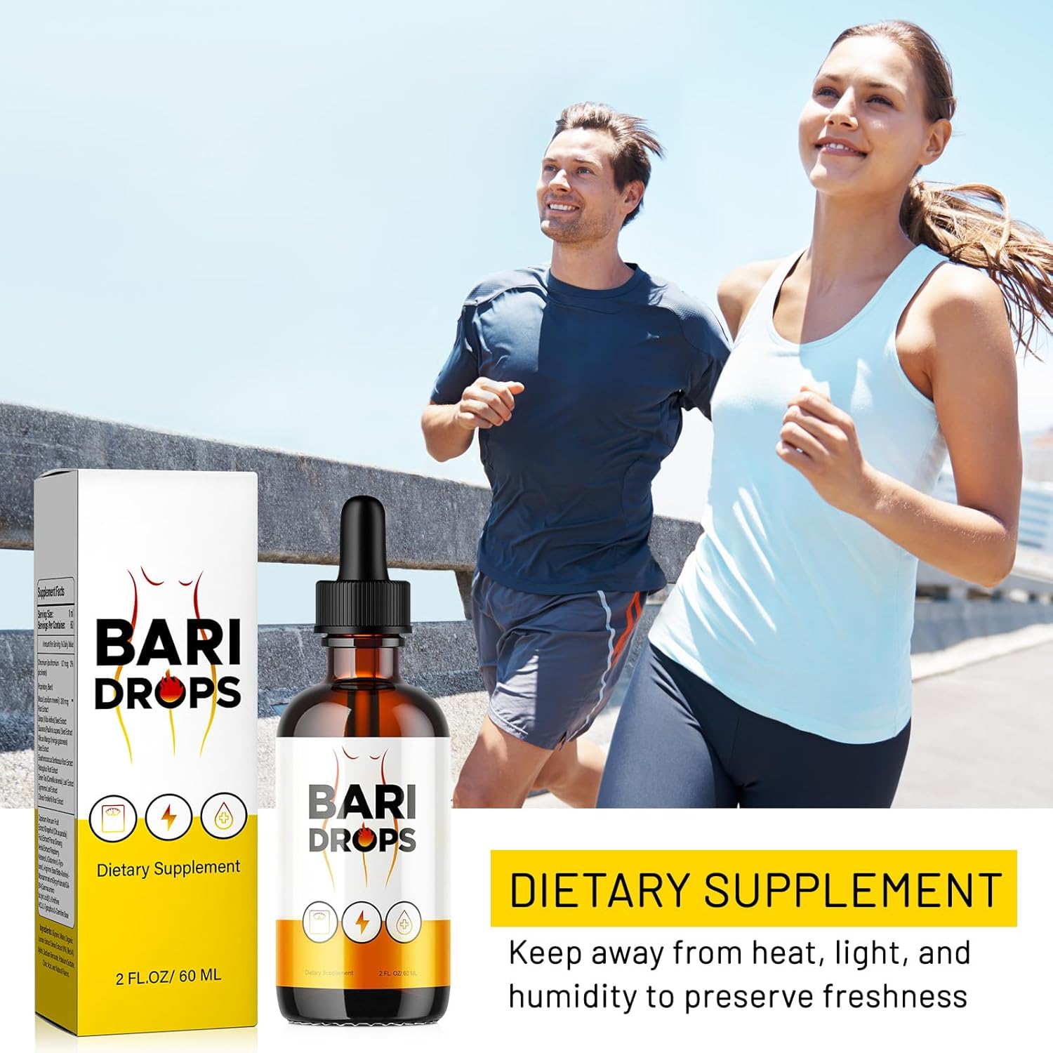Bari Liquid Drops GLP-1 Supplement, Extract Formula for 30 Days, 2 Fl Oz Twin Pack