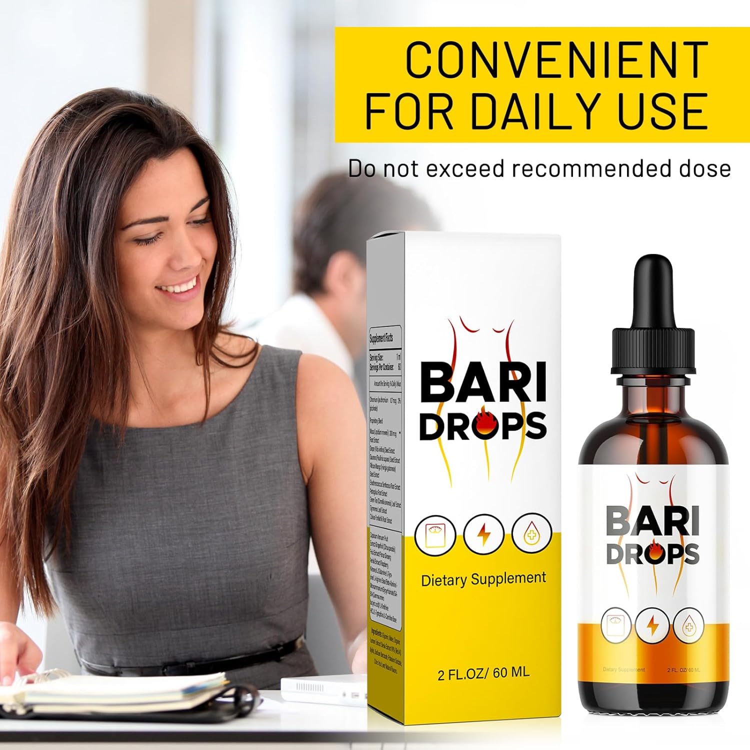 Bari Liquid Drops GLP-1 Supplement, Extract Formula for 30 Days, 2 Fl Oz Twin Pack