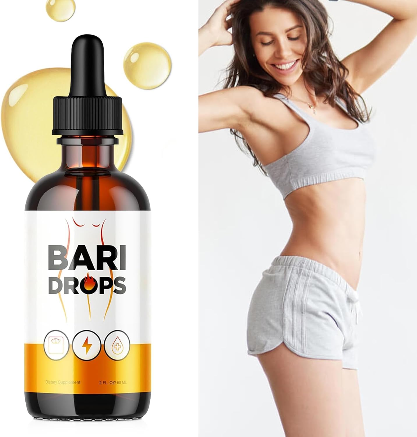 Bari Liquid Drops GLP-1 Supplement, Extract Formula for 30 Days, 2 Fl Oz Twin Pack