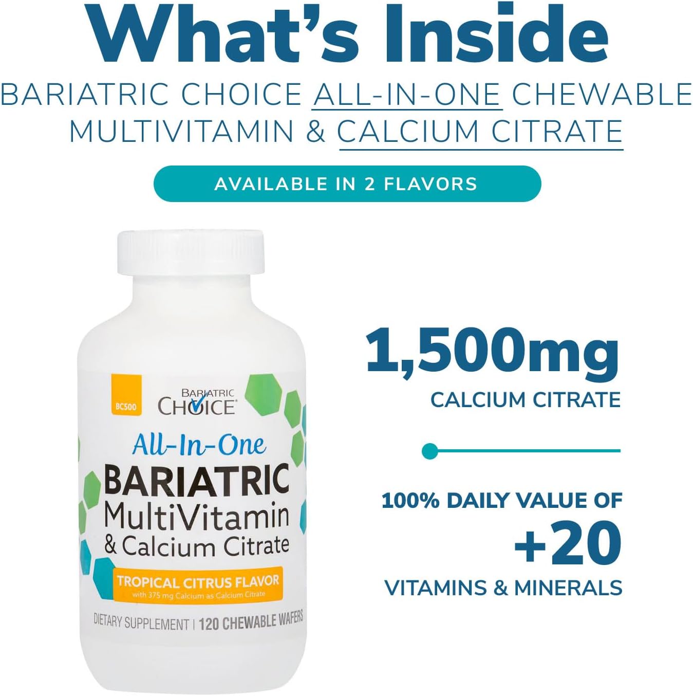 Bariatric Choice Very Berry Chewable Multivitamin with Iron & Calcium Citrate - 120ct