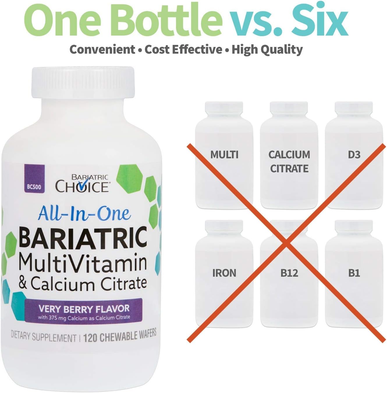 Bariatric Choice Very Berry Chewable Multivitamin with Iron & Calcium Citrate - 120ct