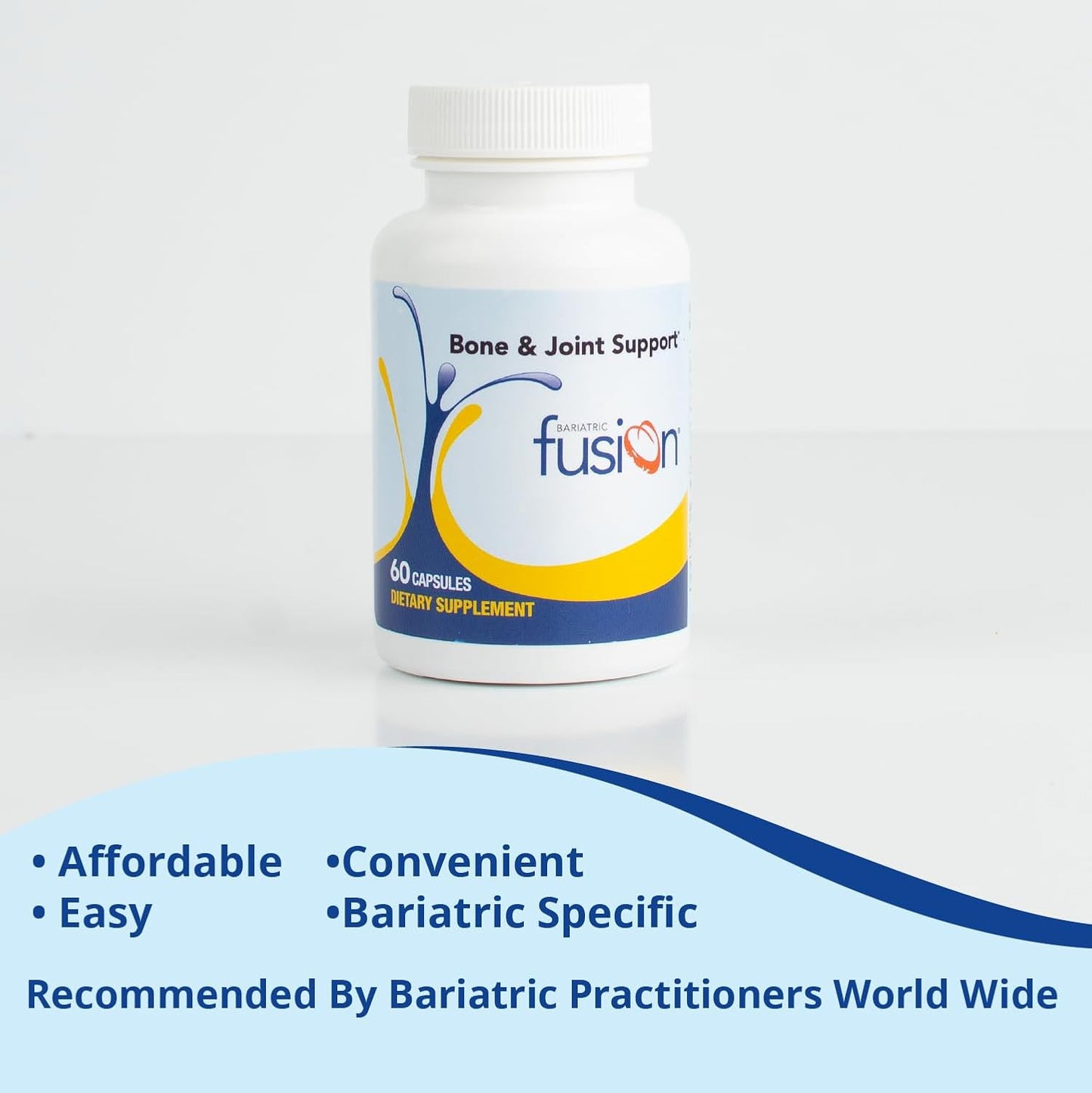Bariatric Fusion Bone and Joint Support Capsules - Chondroitin & Glucosamine Complex for Men & Women - Non-GMO, Gluten, Dairy, Soy Free - 60 Count