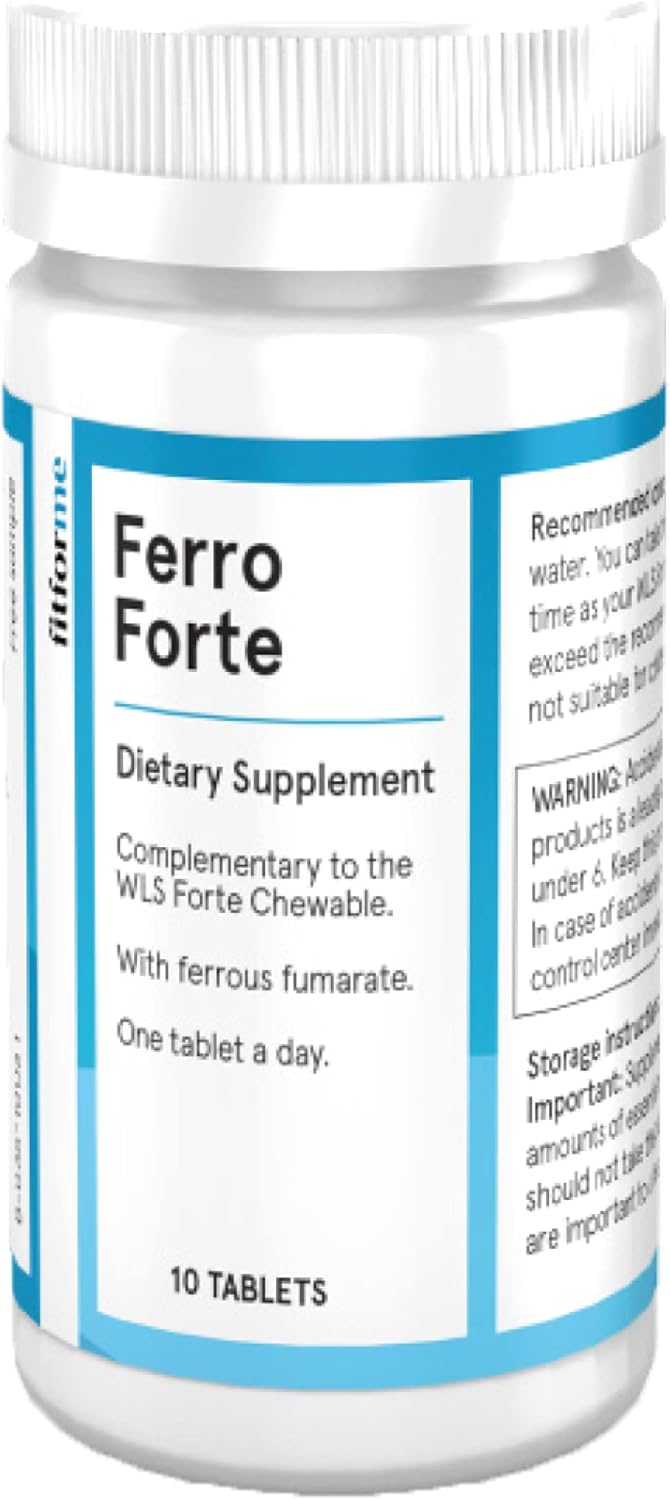 Bariatric Iron Supplement - One a Day Ferro Forte Tablet - 10 Day Supply of Ferrous Iron