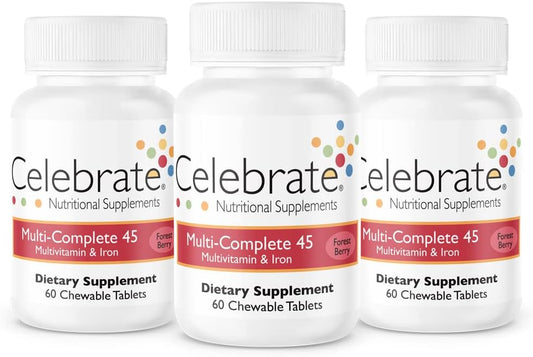 Bariatric Multivitamin Chewables with Iron - Essential Supplements for Gastric Bypass and Sleeve Gastrectomy - Berry Flavor (180 Tablets)