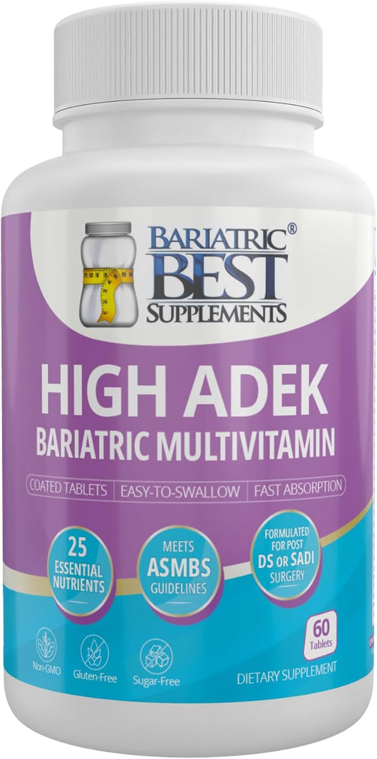 Bariatric Multivitamin with 25 Essential Nutrients for Post-Weight Loss Surgery - 60 Tablets, Meets ASMBS Guidelines