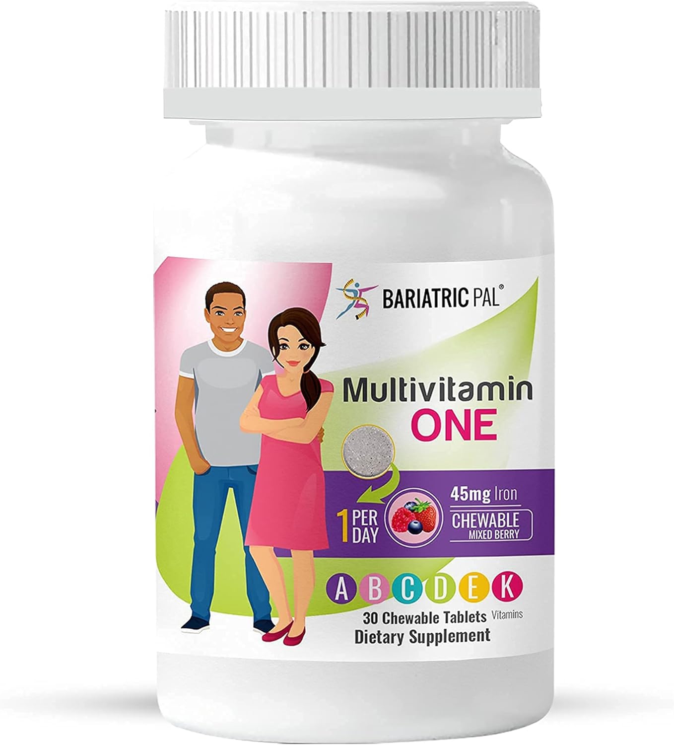 BariatricPal 30-Day Multivitamin and Calcium Bundle with Iron and Probiotics - Berry and Creamsicle Flavors
