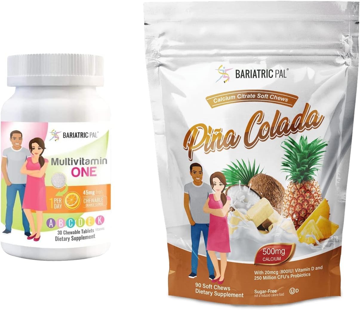 BariatricPal 30-Day Multivitamin and Calcium Citrate Bundle with Iron and Probiotics