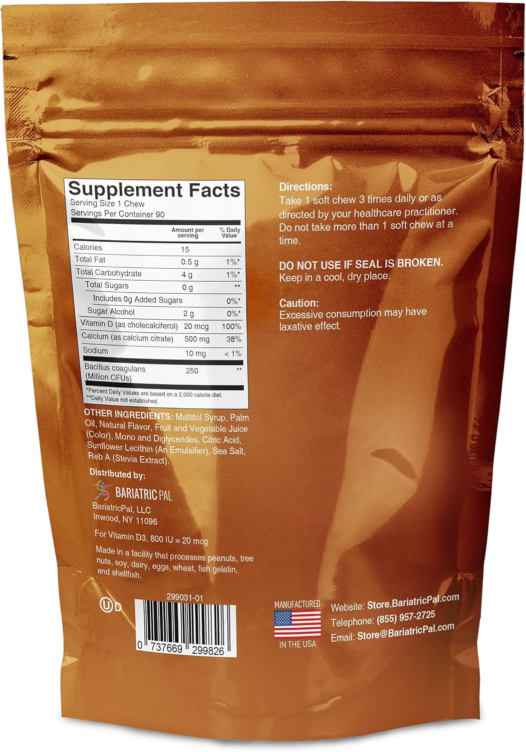 BariatricPal 30-Day Multivitamin and Calcium Citrate Bundle with Iron and Probiotics