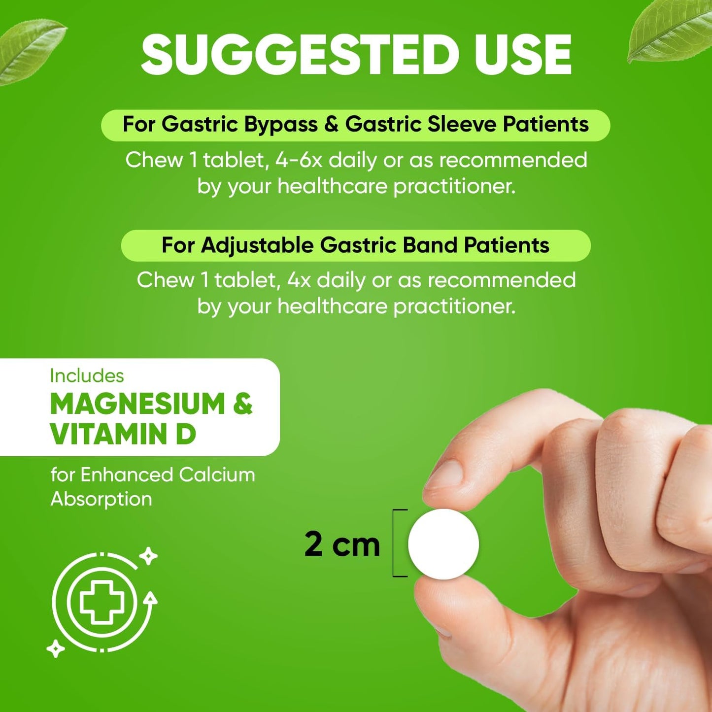 BariSlim Bariatric Calcium Citrate with Magnesium and Vitamin D Tablets - 500 mg Calcium Citrate - Ideal for Weight Loss Surgery Patients - Tropical Punch Flavor (90 Servings)