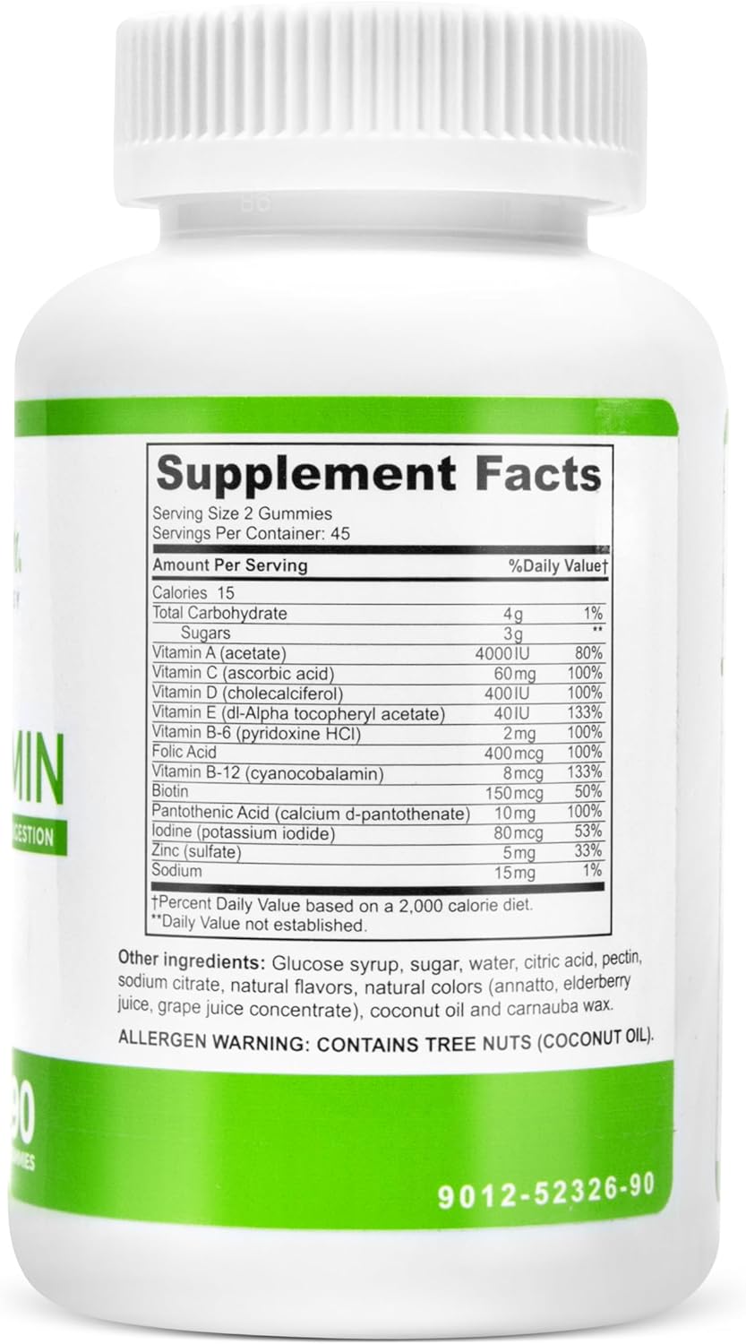 BariSlim Bariatric Chewable Multivitamin Gummies - Digestible Fruit Flavored Vitamins for Weight Loss Surgery Patients - 90 Chews