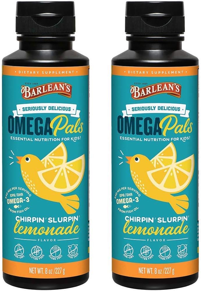 Barlean's Kid's Omega Swirl Fish Oil Lemonade 8oz Bottles - Pack of 2