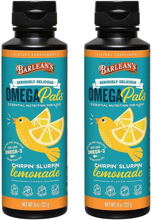 Barlean's Kid's Omega Swirl Fish Oil Lemonade 8oz Bottles - Pack of 2