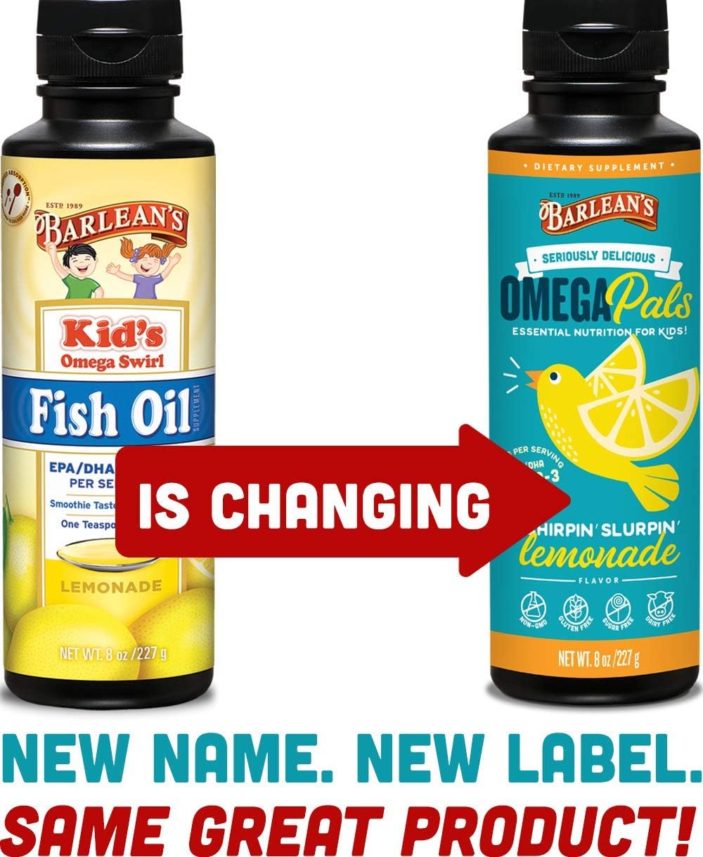 Barlean's Kid's Omega Swirl Fish Oil Lemonade 8oz Bottles - Pack of 2