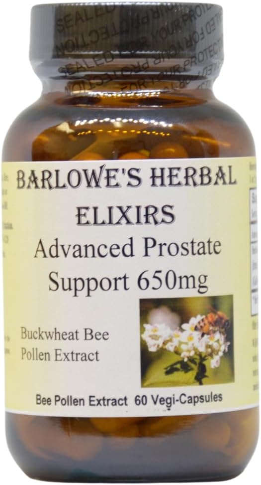Barlowe's Herbal Elixirs Buckwheat Bee Pollen Supplement for Prostate and Urinary Health - 60 Capsules (750mg) Vegan, Halal, Kosher, Non-GMO