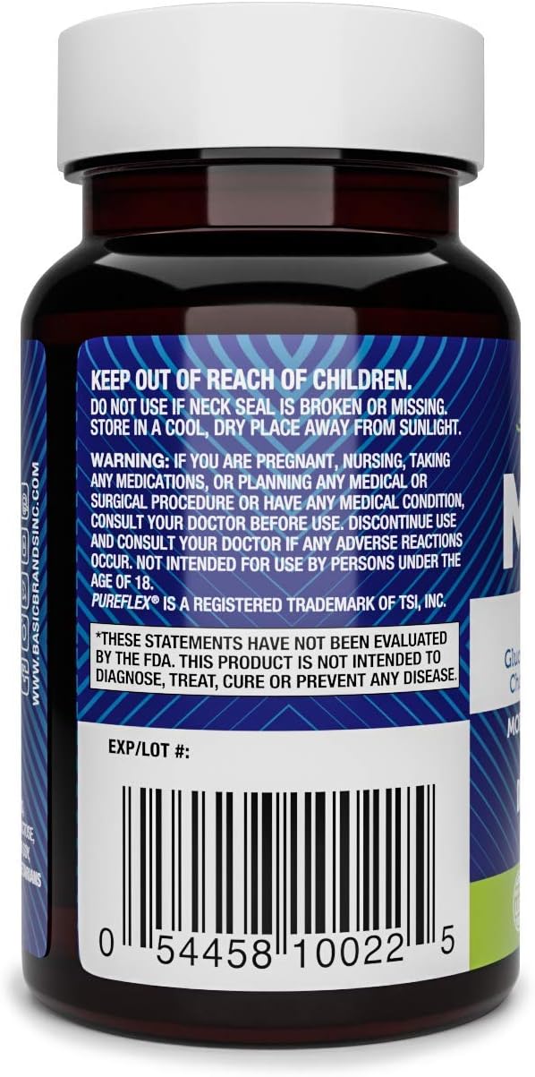 Basic Brands Glucosamine Chondroitin Supplement - 60 Count Bottle for Joint Health