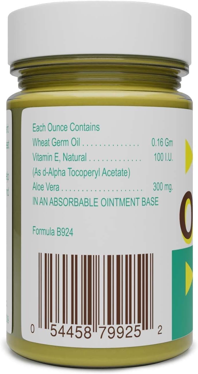 Basic Organics Vitamin E Ointment 2 oz - Moisture Enhancing - Reduce Scars, Stretch Marks, Fine Lines & Wrinkles - Pack of 3