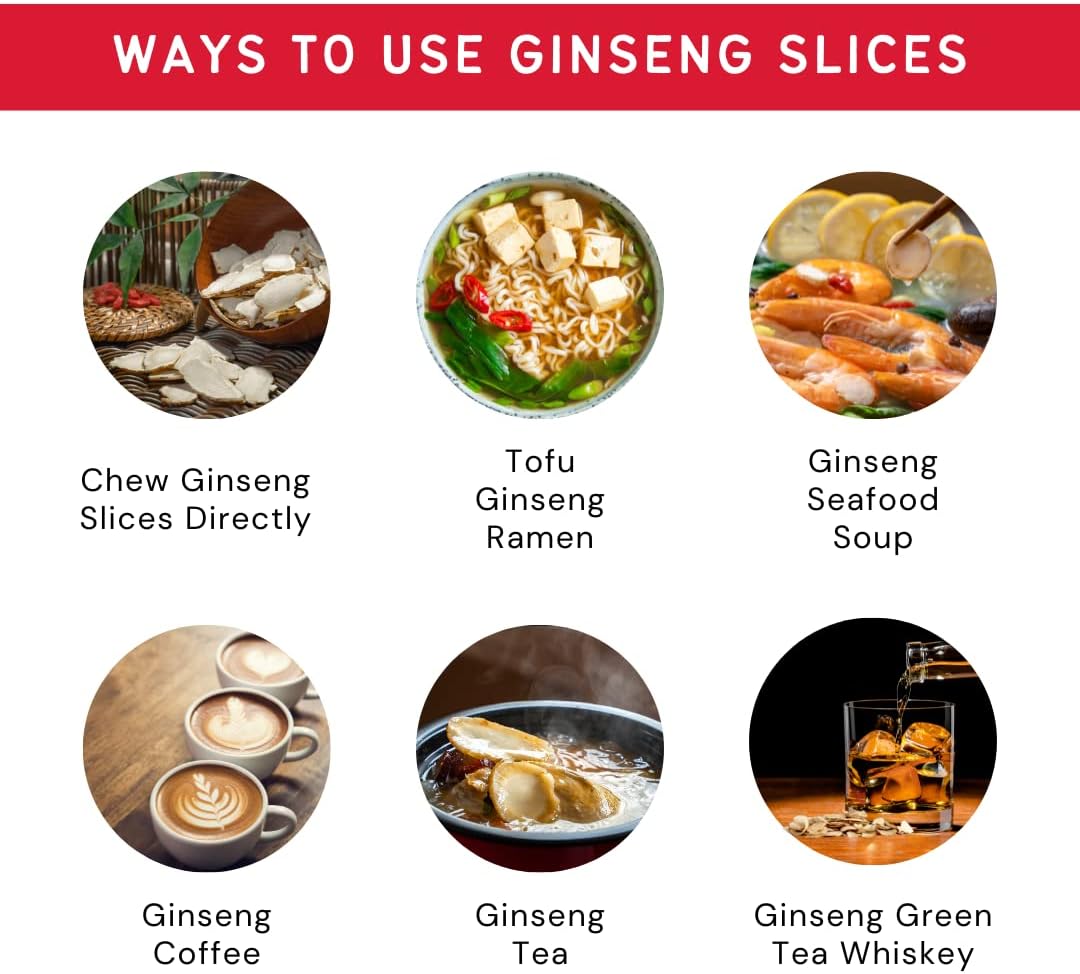 Baumann Wisconsin Ginseng - Medium Slices 4 oz - 100% Natural Panax Ginseng Herb from USA for Focus & Energy