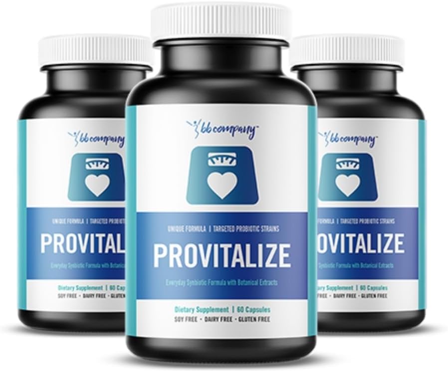 BB Company Provitalize Women's Probiotic for Menopause, Joint Support, Digestive Health, and Sexy Midsection Curves with Turmeric Curcumin Moringa - 3 Pack