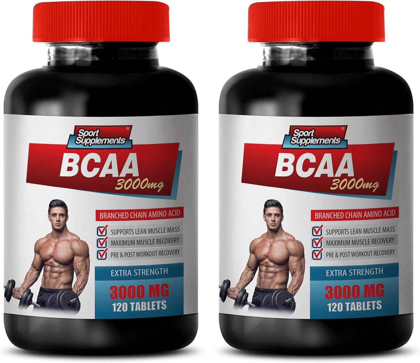 BCAA 3000MG Tablets for Muscle Building and Weight Gain - Natural Amino Energy Pre Workout Supplement with Branched Chain Amino Acids - 240 Count