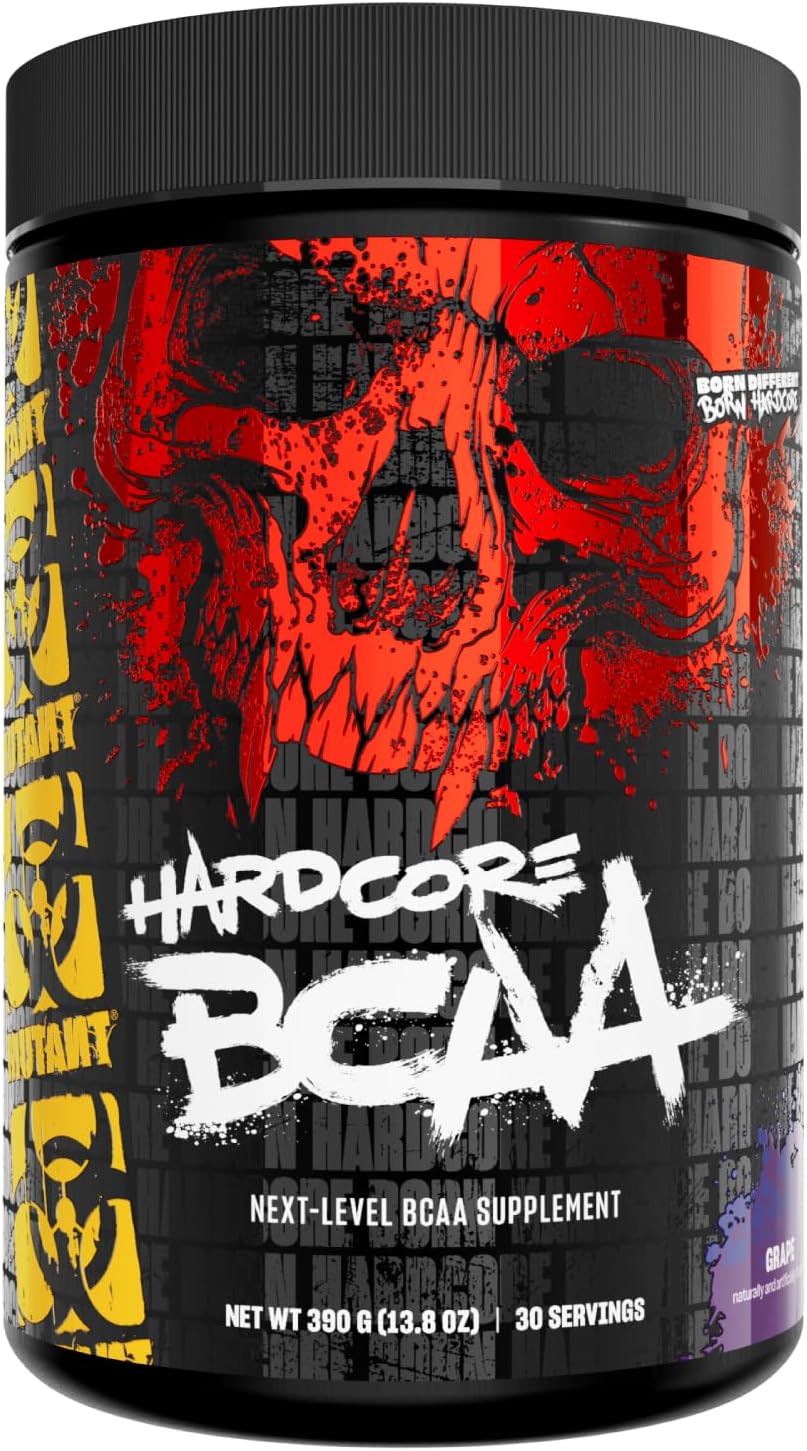 BCAA Next Level Mutant Hardcore - Grape Flavor - 30 Servings - Pre, Intra, or Post Workout Amino Acid Supplement for Hydration and Recovery