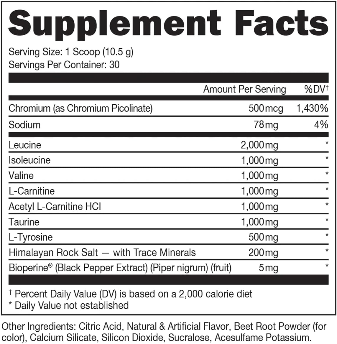 BCAA RACKED™ Blood Raz - BCAAs with L-Carnitine for Post-Workout Recovery and Lean Muscle - 30 Servings