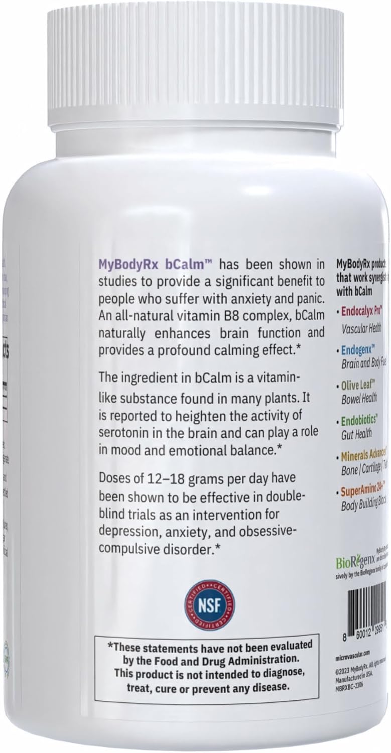 bCalm Vitamin B8 Inositol Supplement by MYBODYRX - Natural Stress Relief Formula for Anxiety and Mood Support
