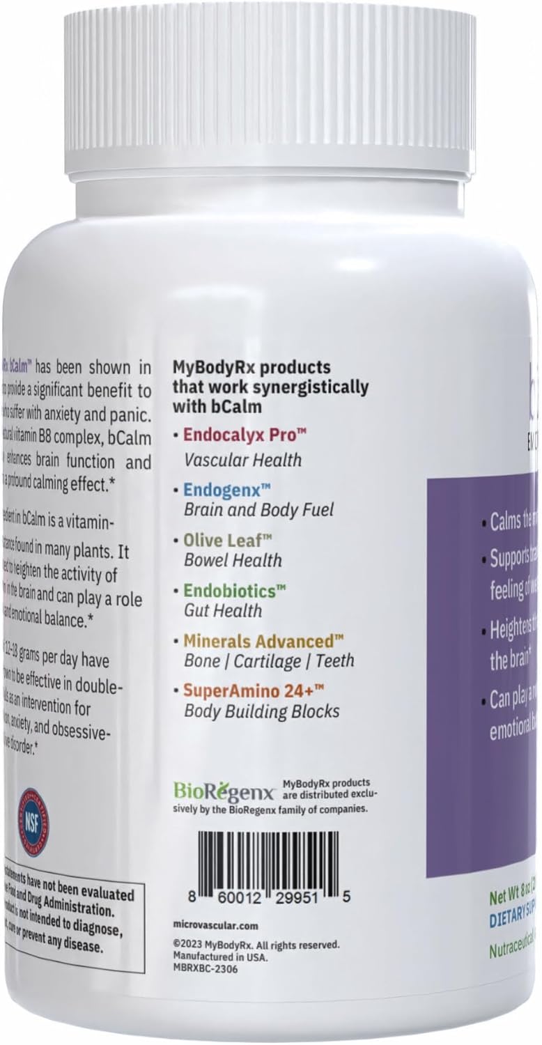bCalm Vitamin B8 Inositol Supplement by MYBODYRX - Natural Stress Relief Formula for Anxiety and Mood Support