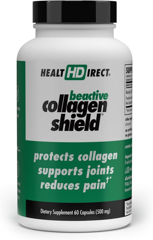 BeActive Collagen Shield Capsules - 60 Count - Green-Lipped Mussel Supplement for Skin, Joint, and Muscle Health - Collagen Support