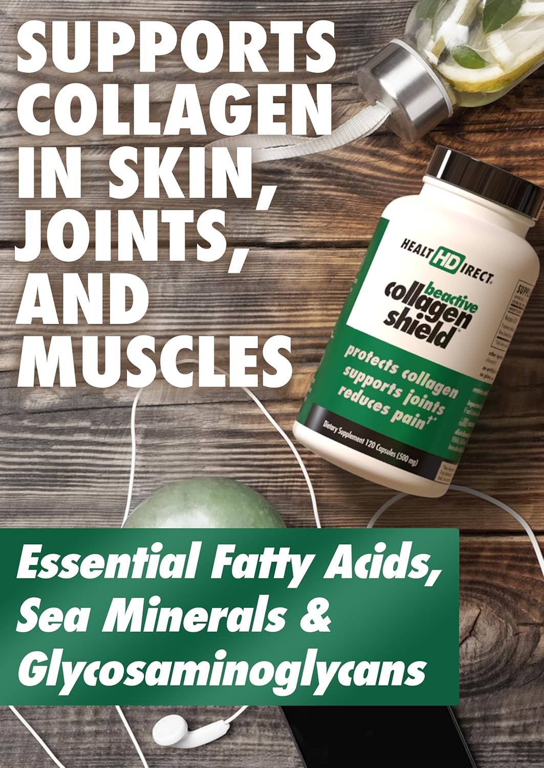 BeActive Collagen Shield Capsules - 60 Count - Green-Lipped Mussel Supplement for Skin, Joint, and Muscle Health - Collagen Support