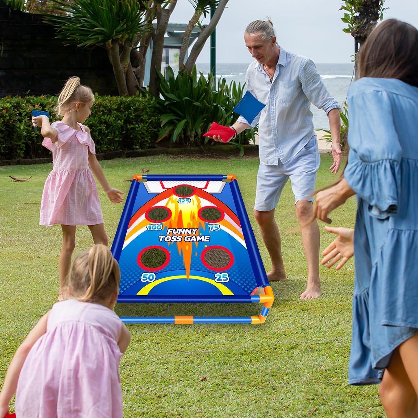 Bean Bag Toss Game for Kids Outdoor Activities - Fun Cornhole Games for Boys and Girls Ages 3-8 - Ideal Family Party Toy for Toddlers