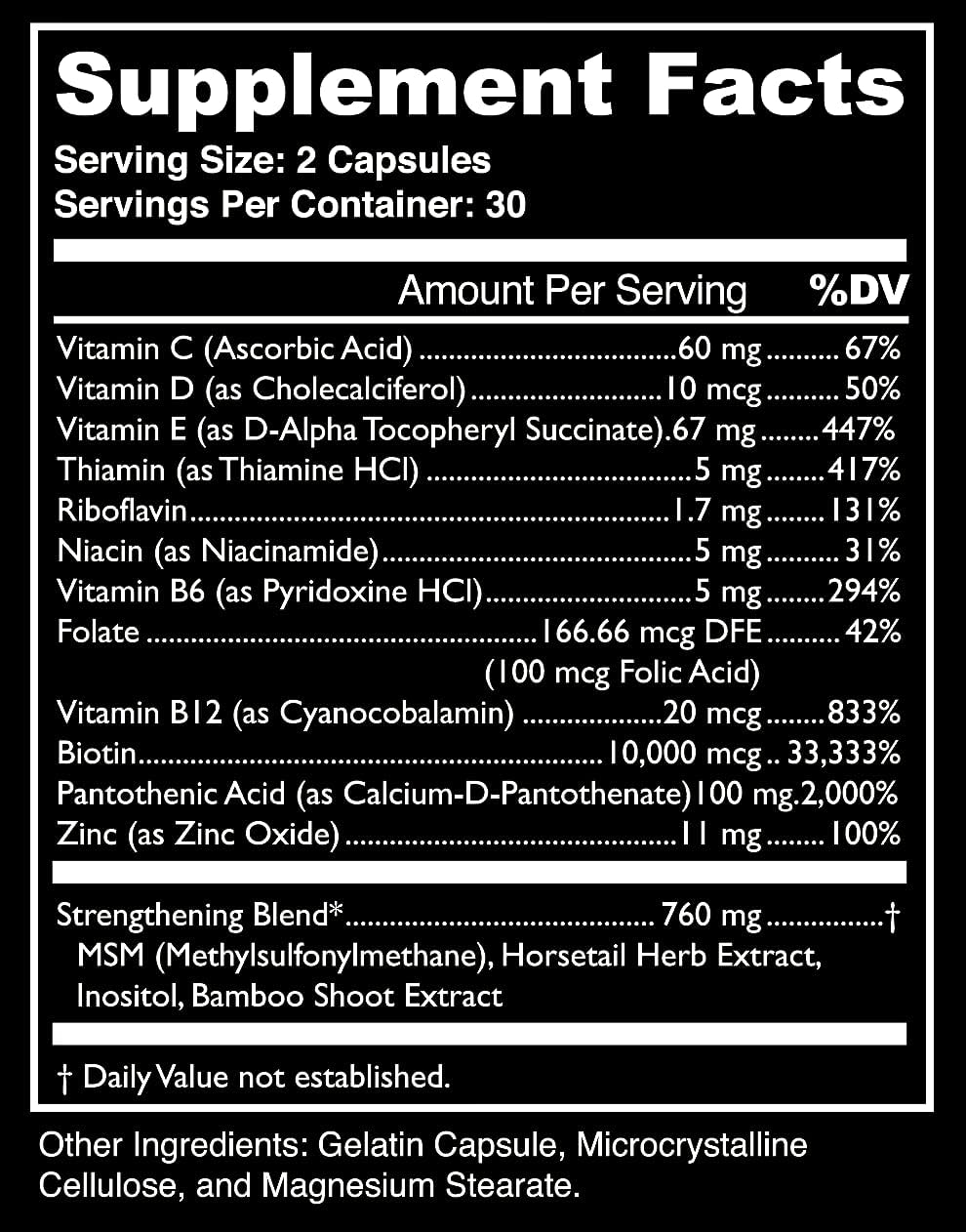 Beard Growth Supplement for Men - Bossman Boss Booster with 10,000 MCG Biotin and MSM - Hair Growth Vitamins and Beard Care