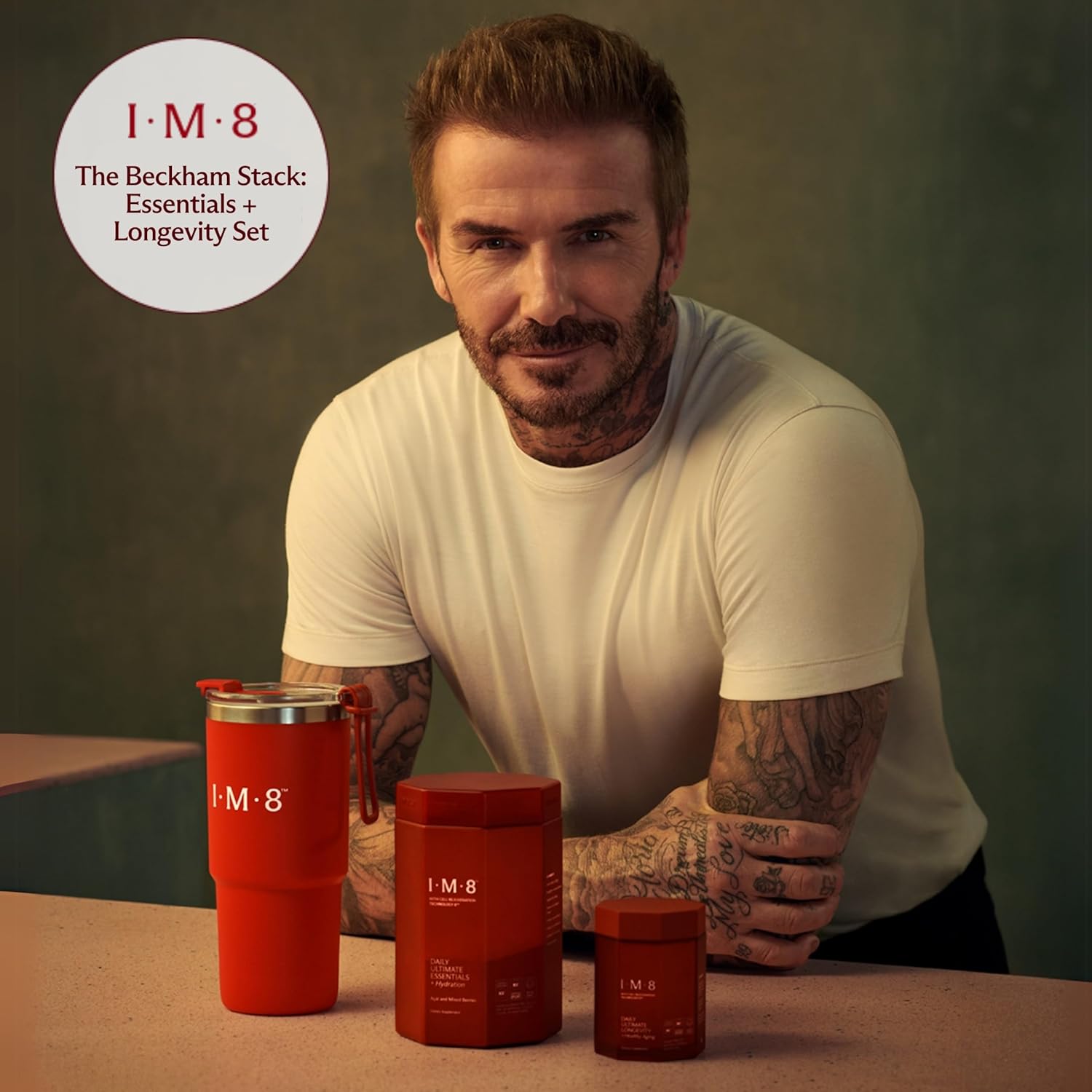 Beckham Stack Starter Kit: IM8 Longevity NAD & Essentials Multivitamin Powder for Anti Aging & Wellness (30 Servings)
