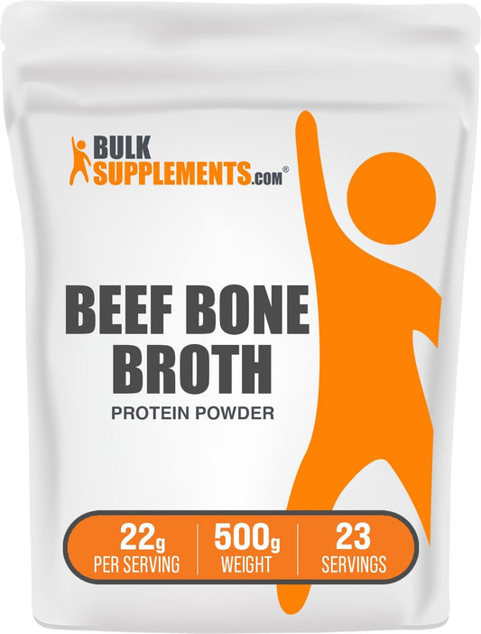 Beef Bone Broth Protein Powder - 500g (1.1 lbs) - Bovine Bone Broth, Dairy & Gluten Free - 22g Protein per Serving - Lactose Free Powder