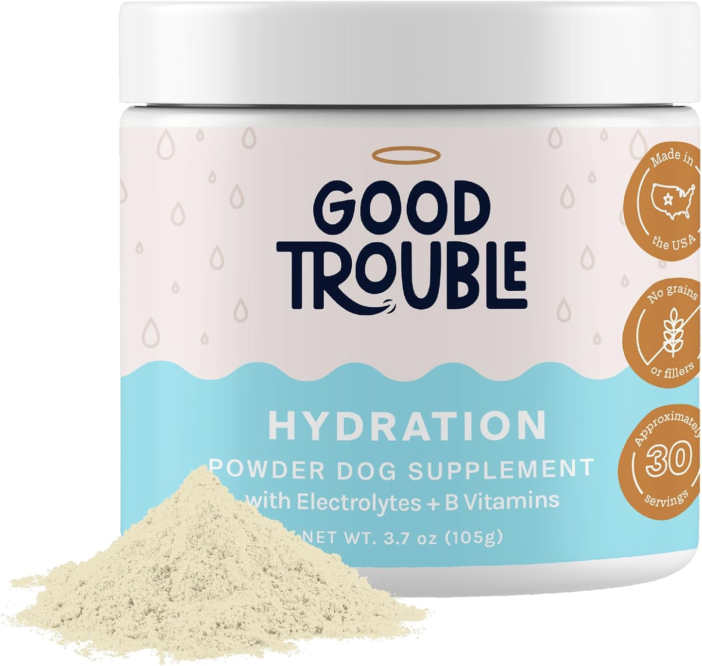 Beef Flavored Dog Hydration Supplement Powder with Electrolytes, Nutrients, and Vitamins for Vitality & Muscle Recovery - Made in USA - 3.7 oz