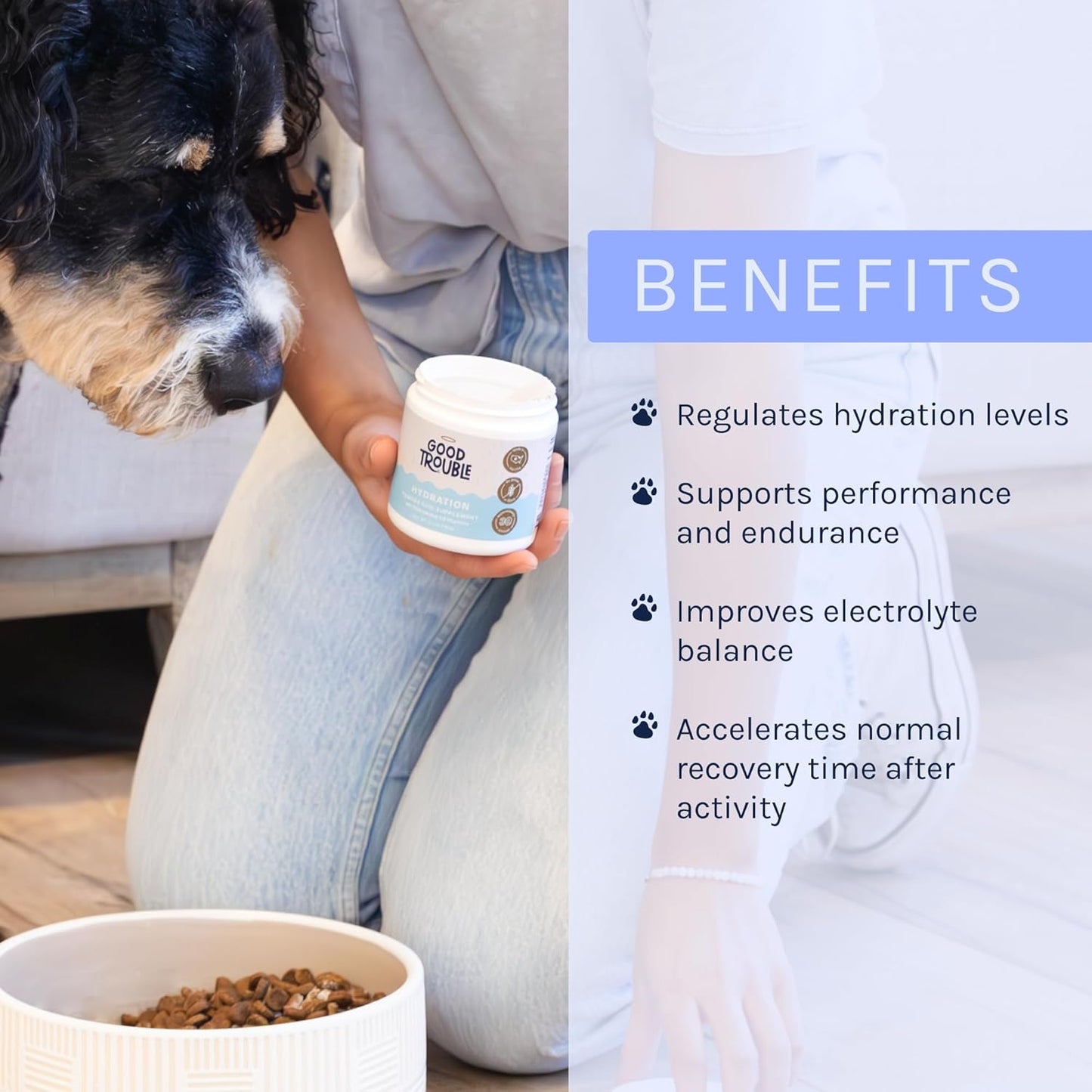 Beef Flavored Dog Hydration Supplement Powder with Electrolytes, Nutrients, and Vitamins for Vitality & Muscle Recovery - Made in USA - 3.7 oz