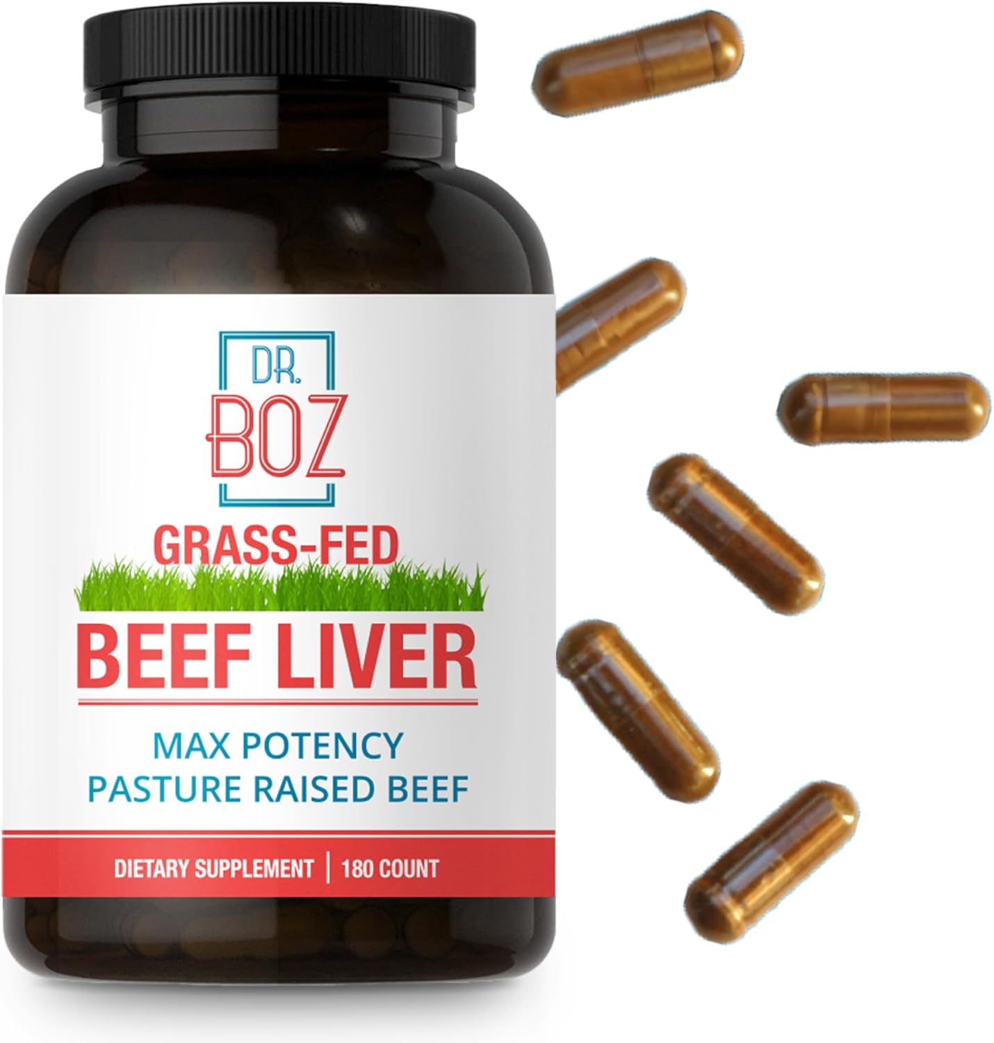Beef Liver Capsules - 4500mg Cow Liver Supplement - Energy, Immunity & Health Support - Vitamin A, B12, Zinc & Iron - Grass Fed & Pasture Raised - Made in USA - 30 Servings