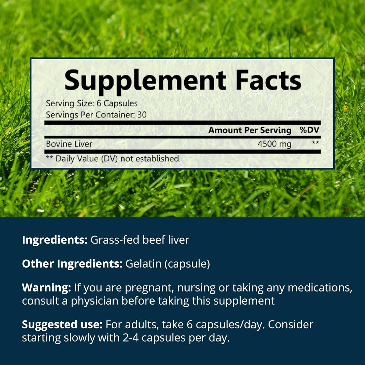 Beef Liver Capsules - 4500mg Cow Liver Supplement - Energy, Immunity & Health Support - Vitamin A, B12, Zinc & Iron - Grass Fed & Pasture Raised - Made in USA - 30 Servings