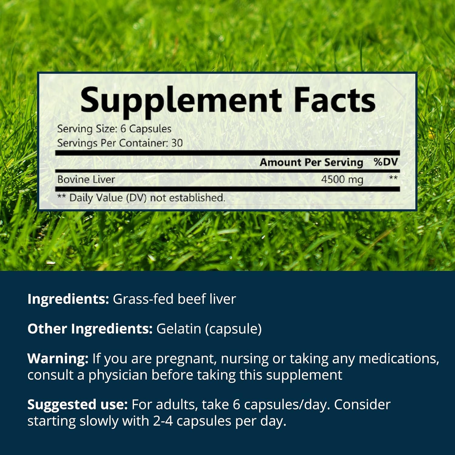 Beef Liver Capsules - 4500mg Cow Liver Supplement - Energy, Immunity & Health Support - Vitamin A, B12, Zinc & Iron - Grass Fed & Pasture Raised - Made in USA - 30 Servings