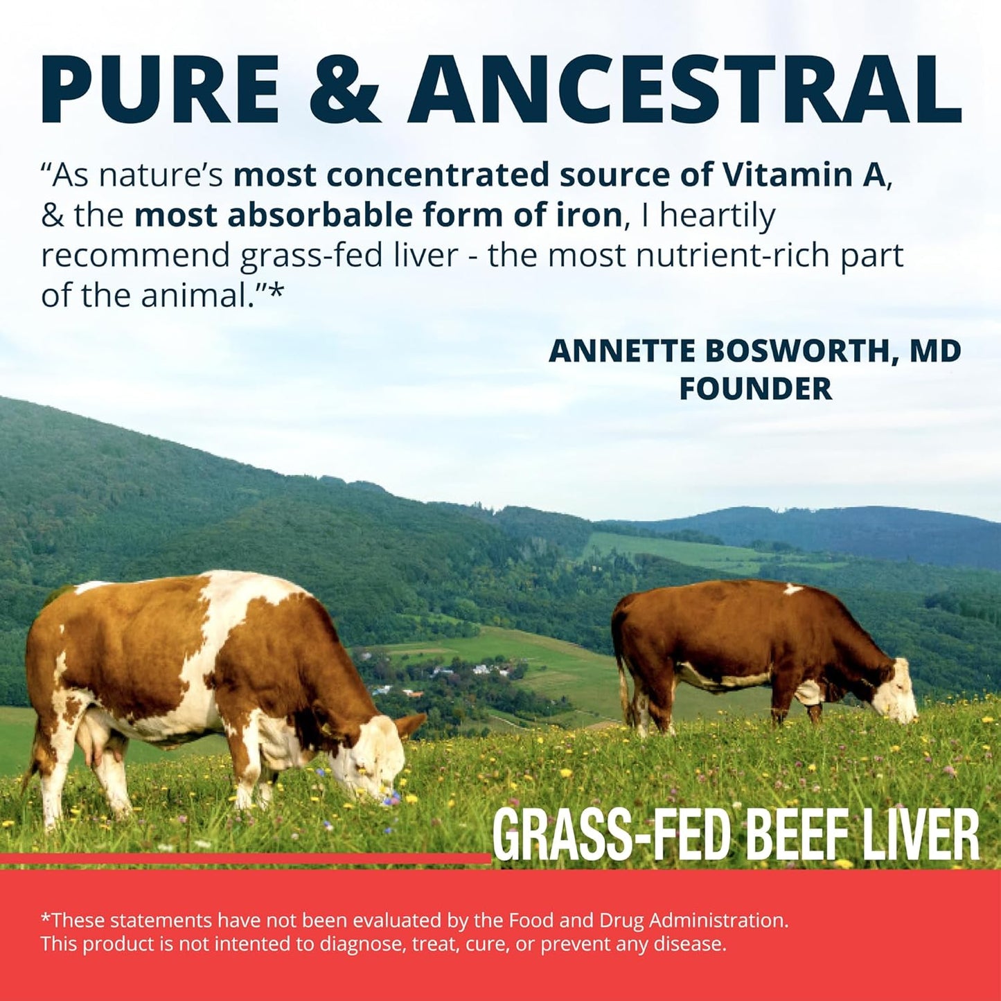 Beef Liver Capsules - 4500mg Cow Liver Supplement - Energy, Immunity & Health Support - Vitamin A, B12, Zinc & Iron - Grass Fed & Pasture Raised - Made in USA - 30 Servings