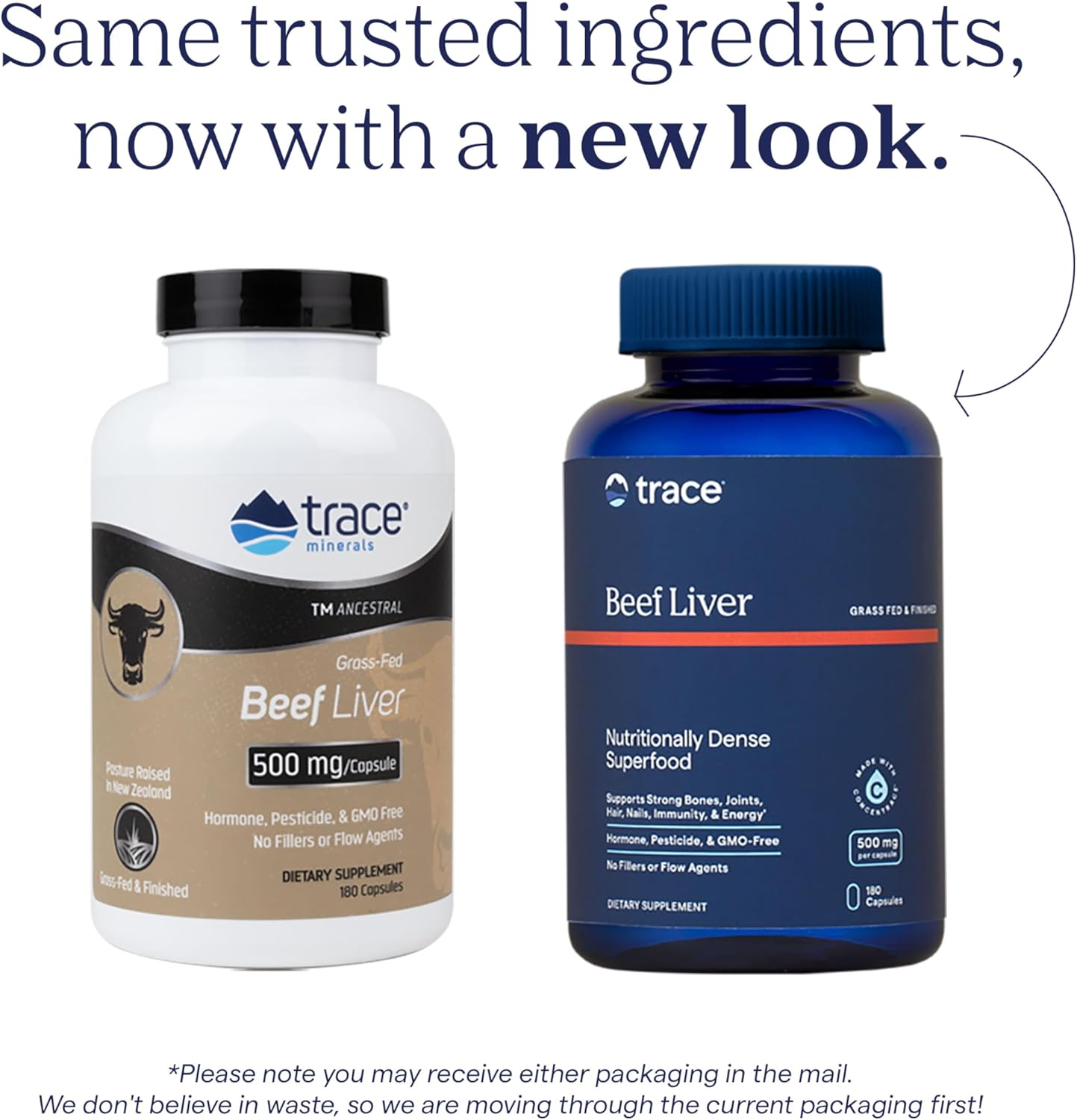 Beef Liver Trace Minerals Supplement for Bone Health, Energy & Immunity - 500mg Capsules - 180 Count - Supports Healthy Skin & Organs