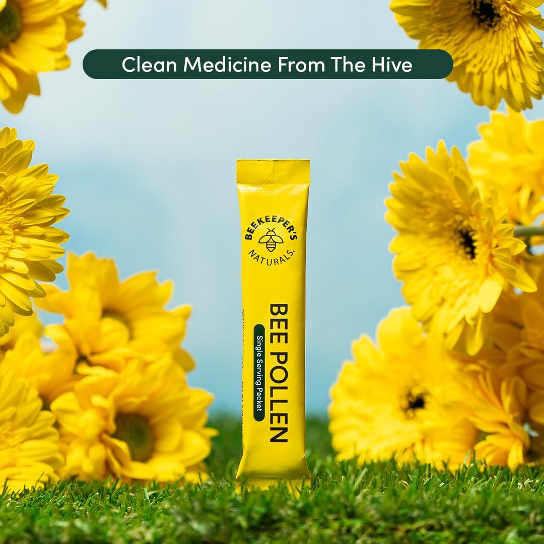 Beekeeper's Naturals Raw Bee Pollen Stick Packs - Rich in Vitamin B, Minerals, Amino Acids, and Protein - Paleo, Keto, and Gluten Free (15ct)