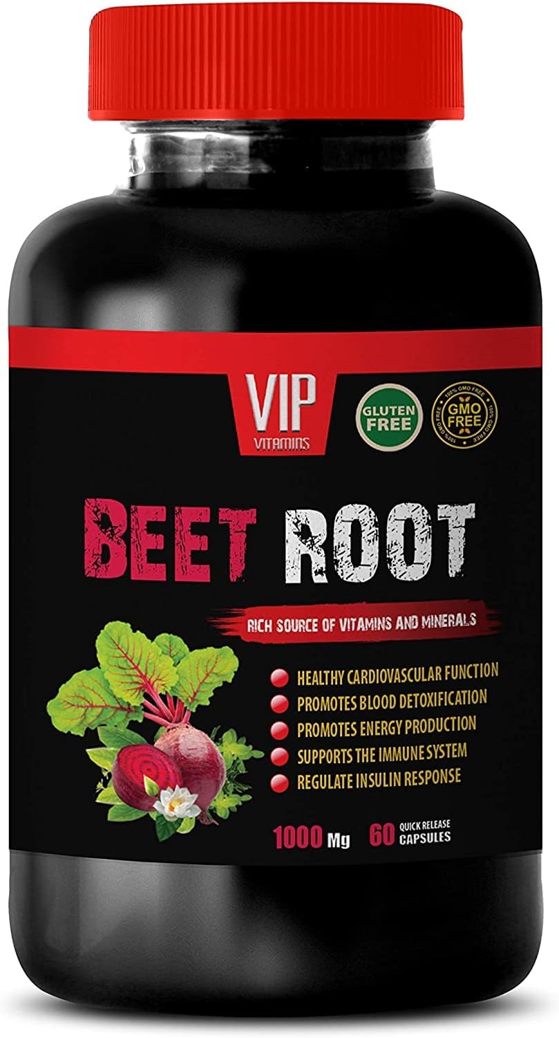 Beet Root 1000 MG Nitric Oxide Supplement for Immune System Support - 60 Tabs