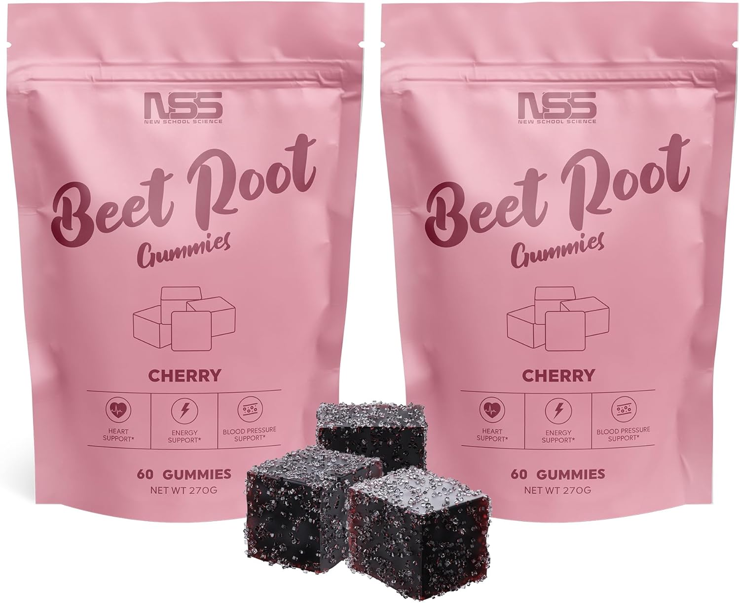 Beet Root Gummies with Cherry & Grape Seed Extract - Natural Color & Flavor - 120ct Beetroot Chews for Workout & Wellness