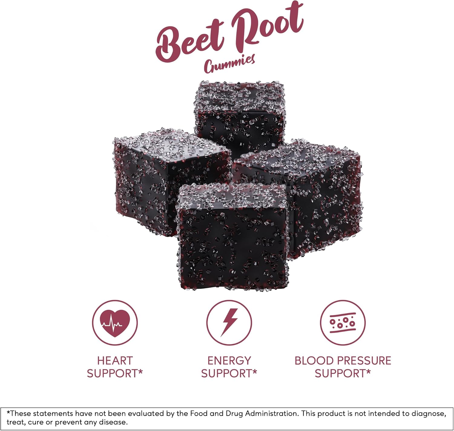 Beet Root Gummies with Cherry & Grape Seed Extract - Natural Color & Flavor - 120ct Beetroot Chews for Workout & Wellness