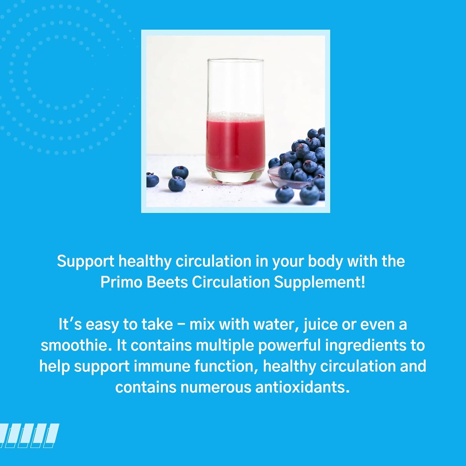 Beet Root Powder Drink Mix - Nitric Oxide Daily Nutrition Boost with Ginger & Turmeric - Supports Circulation - Blueberry Flavor - 30 Servings