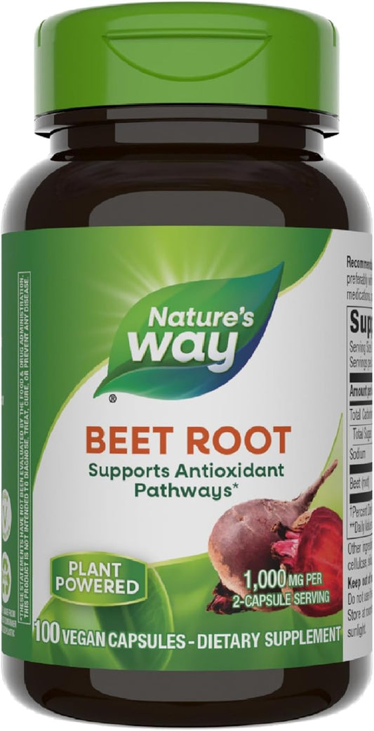 Beet Root Supplement - 1,000mg per Serving, Antioxidant Support, Vegan - 100 Capsules