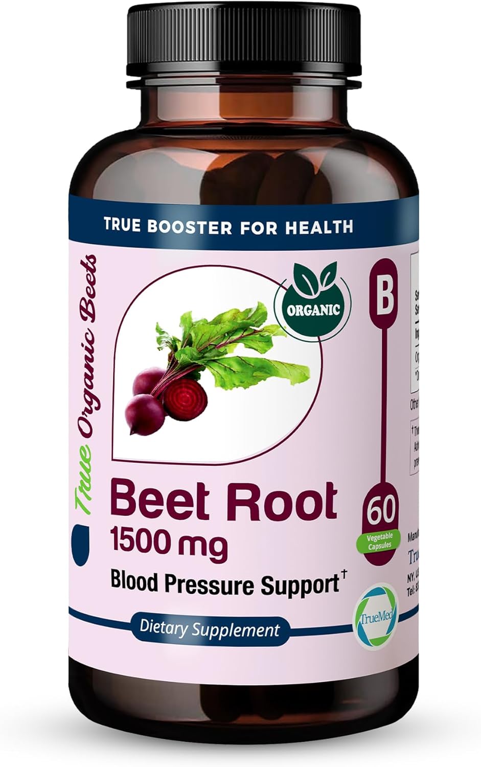 Beet Root Supplement 1500mg - Supports Heart Health, Blood Pressure & Energy - 60 Capsules