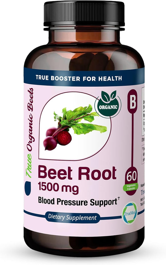 Beet Root Supplement 1500mg - Supports Heart Health, Blood Pressure & Energy - 60 Capsules